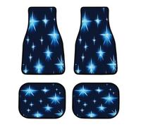 Set di 4 tappetini per auto con stelle blu, personalizzabili, antiscivolo, anteriori e posteriori, classici per tutte le stagioni, battitacco universale per SUV, furgoni, berline, camion