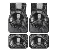 Set di 4 tappetini per auto, durevoli, resistenti all'usura, facili da pulire, non scoloriscono, design con stampa di scale retrò