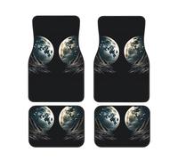 Set di 4 tappetini per auto, impermeabili, universali, per donne e uomini, con due lune, protezione per tutte le condizioni atmosferiche, resistenti, per auto, SUV e camion