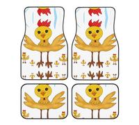 Set di 4 tappetini per auto, motivo: gallo in The Square, adatti per auto, SUV, camion, resistenti allo sporco e facili da pulire