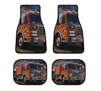 Set di 4 tappetini per auto per camion dei pompieri, impermeabili, con retro in gomma antiscivolo, universali, adatti per auto, camion, furgoni, SUV