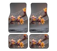 Set di 4 tappetini per auto, resistenti, resistenti all'usura, facili da pulire, resistenti al lavaggio, con motivo a caccia di ragni