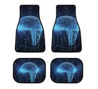 Set di 4 tappetini per auto, universali, impermeabili, con battitacco integrato, intelligenza artificiale, alla moda, per auto, camion, furgoni, SUV
