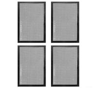 Set di 4 tappetini riutilizzabili per barbecue, antiaderenti, resistenti al calore, per cucinare all'aperto, in fibra di vetro PTFE, 40 x 30 cm (nero, 40 x 33 cm, bordato)