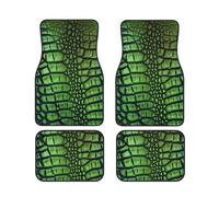 Set di 4 tappetini universali per auto, anteriori e posteriori, con stampa a pelle di coccodrillo, resistenti per tutte le condizioni atmosferiche, set completo di tappetini per auto