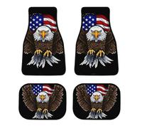 Set di 4 tappetini universali per auto, comodi, con retro antiscivolo, bandiera USA, aquila patriottica, per tutte le condizioni atmosferiche, per SUV, furgoni, berline, camion