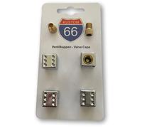 Set di 4 tappi coprivalvola + 2 adattatori per bicicletta, colore argento, adatti per qualsiasi auto, moto e bicicletta