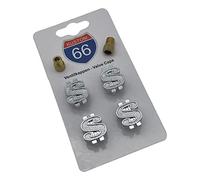 Set di 4 tappi per valvole + 2 adattatori per bicicletta - Dollar chromstyle - adatto per ogni auto, moto e bicicletta