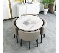 Set di 4 tavoli da pranzo rotondi per cucina, soggiorno, ufficio e club, design moderno, struttura resistente, uso versatile