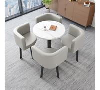 Set di 4 tavoli rotondi per sala da pranzo, perfetti per cucina, ufficio, caffè, conferenze, trattative, ricevimenti, balcone, sedie combinate (opzioni di colore)