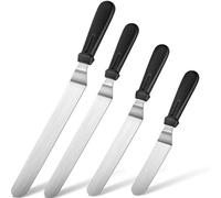 Set di 4 tavolozze angolari per torte, in acciaio inox, per decorare torte e torte