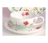 Set Di 4 Tazze Con Saucer LOTTA FIORI 180ml Bianco Colorato Porcellana Tea Logic