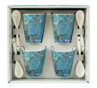 Set di 4 tazze da caffè e cucchiaini Enesco Vincent Van Gogh (mandorlo in fiore)