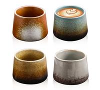 Set di 4 tazze da caffè espresso da 200 ml: set di tazze da caffè espresso in ceramica con pareti spesse, ideali per caffè espresso, moka macchiato, regalo perfetto per donne e uomini