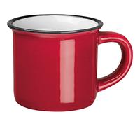 Set di 4 tazze da caffè in stile retrò, stile vintage, in ceramica, 60 ml, look nostalgico (rosso (4)