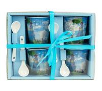 Set di 4 tazze e cucchiaini Enesco Claude Monet (La donna con l'ombrello)