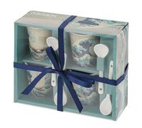 Set di 4 tazze e cucchiaini Enesco Hokusai (Grande Onda di Kanagawa)
