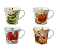 Set Di 4 Tazze Goebel Porcellana Daria Rosso 350Ml