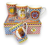 Set Di 4 Tazze In Porcellana Colorate Easy Life Con Scatola Bella