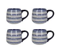 Set Di 4 Tazze MIKASA AZORES Dash 450ml Grigio Blu Creative Tops WA