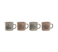 Set di 4 Tazze Mug Home ESPRIT Azzurro Rosa Gres 285 ml 9 x 7 x 8 cm