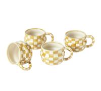Set di 4 tazze Nordal Ysia in gres a quadretti 300 ml
