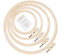 Set di 4 telai da ricamo rotondi, Embroidery Hoop, telaio da ricamo piccolo, anello embroidery, plastica, cerchio, punto croce, anelli per fai da te, artigianato, cucito, inclusi 16 aghi da cucito con