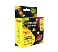 Set di 4 tempere Jovi da 35 ml - Tempere scolastiche - Colori fluorescenti - Si illuminano al buio - Asciugatura rapida - Ottima adesione - Pronte all'uso - Colori assortiti