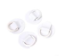 Set di 4 toppe ad anello a D in PVC da 6 cm, perfette per gommoni, zattere e kayak, per migliorare le opzioni di fissaggio dell'attrezzatura (bianco)