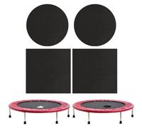 Set di 4 toppe autoadesive in nylon di riparazione per trampolino quadrati e rotondi, per teli da salto, tappetini e reti trampolini, per riparare fori e crepe