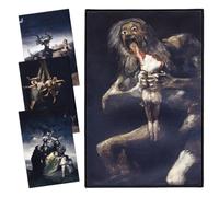 Set di 4 toppe Goya | Saturn Devouring His Son + 3 | Francisco de Goya Backpatch grande da applicare con ferro da stiro per giacca e gilet | Gothic Metal Rock Kutte Patch | di Concrete Schoolyard