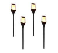 Set di 4 torce solari effetto fiamma LED bianco caldo 4X FARELY H64,5 cm