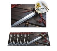 Set di 4 tovagliette antiscivolo resistenti al calore, per tavolo da pranzo, spada samurai giapponese, in PVC, lavabile, per interni ed esterni, 30,5 x 45,7 cm