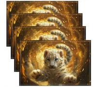 Set Di 4 Tovagliette Cheetah Gold Gray Galaxy Swirls Print Cute Wild Antiscivolo Tovaglietta Antimacchia Tovagliette Cucina Per Hotels Dinterni 30X45cm