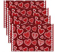 Set Di 4 Tovagliette Colazione Hearts Geometric Spiral Girls Women Love'S Day Modern Ecosostenibile Tovaglietta Decorativo Tovagliette Cucina Per Ristorante Hotels 30X45cm