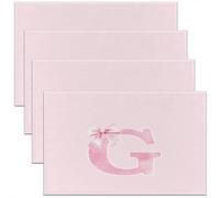 Set di 4 tovagliette con fiocco da sogno, regalo di compleanno monogrammato per mamma/figlia/sorella/fidanzata, tovagliette con iniziale lettera G, decorazione per la stanza con fiocco rosa, 45 x 30