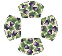 Set di 4 tovagliette con motivo a foglie di fico, in PVC, resistenti al calore, antiscivolo, lavabili, protezione per tavolo da pranzo, decorazione per la casa e la cucina, per tavoli rotondi