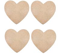 Set di 4 tovagliette dorate lavabili, a forma di cuore, con sottobicchieri, impermeabili, vuote, per casa, cucina, ristorante