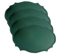 Set di 4 tovagliette in finta pelle, lavabili e resistenti al calore, impermeabili, per casa, tavolo da pranzo, ristorante, hotel (verde)