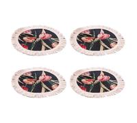 Set di 4 tovagliette in lino con design artistico retrò, antiscivolo, decorazioni per la casa e il ristorante, tappetini per la cena rurale degli Stati Uniti