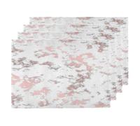 Set di 4 tovagliette in marmo bianco oro rosa, lavabili, antiscivolo, resistenti al calore, per cucina, sala da pranzo, tavolo, decorazione, 45,7 x 30,5 cm
