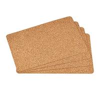 Set di 4 tovagliette in sughero, 44 x 29 cm, in sughero decorativo per tavolo da pranzo e cucina, base per piatti, bicchieri, padelle e tazze, tovagliette sostenibili in sughero naturale
