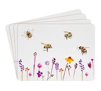 Set di 4 tovagliette in sughero resistenti al calore con fantasia ad acquerelli motivo Busy Bees di Jennifer Rose Gallery