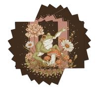 Set di 4 Tovagliette in Tessuto Lavabili, Tovagliette Da Rana Danzante 45x30cm, Antiscivolo Tovaglietta Animale Dei Cartoni Animati per Cucina Decorazione Tavola Di Feste E Pranzi, Marrone