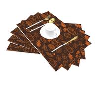Set di 4 tovagliette in vinile con motivo autunnale con foglie d'acero, per tavoli da pranzo, resistenti al calore, lavabili, in PVC