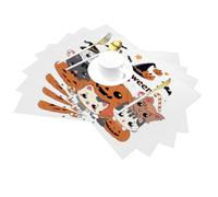 Set di 4 tovagliette in vinile per tavoli da pranzo, resistenti al calore, lavabili, lavabili e lavabili, in vinile, motivo Halloween