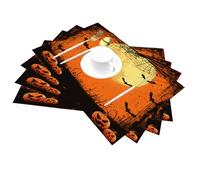 Set di 4 tovagliette in vinile resistenti al calore, lavabili e lavabili, in PVC, per feste, cucina, tavoli da pranzo