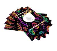 Set di 4 tovagliette in vinile resistenti al calore, lavabili e lavabili, in PVC, per feste, cucina, tavoli da pranzo