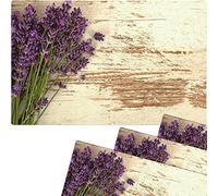 Set di 4 tovagliette lavabili per la primavera e l'estate, in stile vintage, con fiori di lavanda, 43 cm, per tavolo da pranzo, soggiorno, tavolo