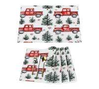 Set di 4 tovagliette natalizie in vinile per tavoli da pranzo, tovagliette da cucina, resistenti al calore, lavabili, in PVC